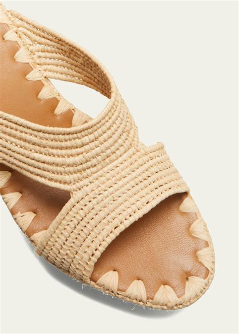 raffia block heel sandals.